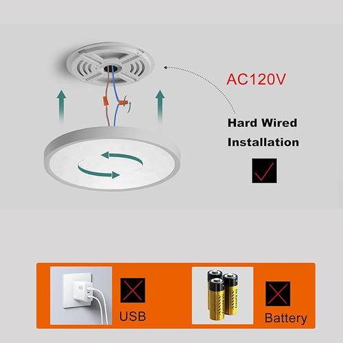 12 Inch Motion Sensor Ceiling Light Indoor, 24w Flush Mount Light Fixture Round - Image 2
