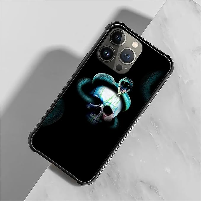 for iPhone 13 Pro Case, Skeleton Winding Snake Pattern Graphic Design Girl Boy - Image 7