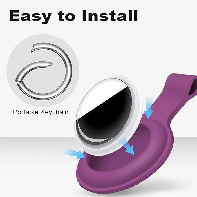 Linsaner Holder for AirTag 2nd Gen & 1st Gen, Silicone Case Keychain Key Ring - Image 4