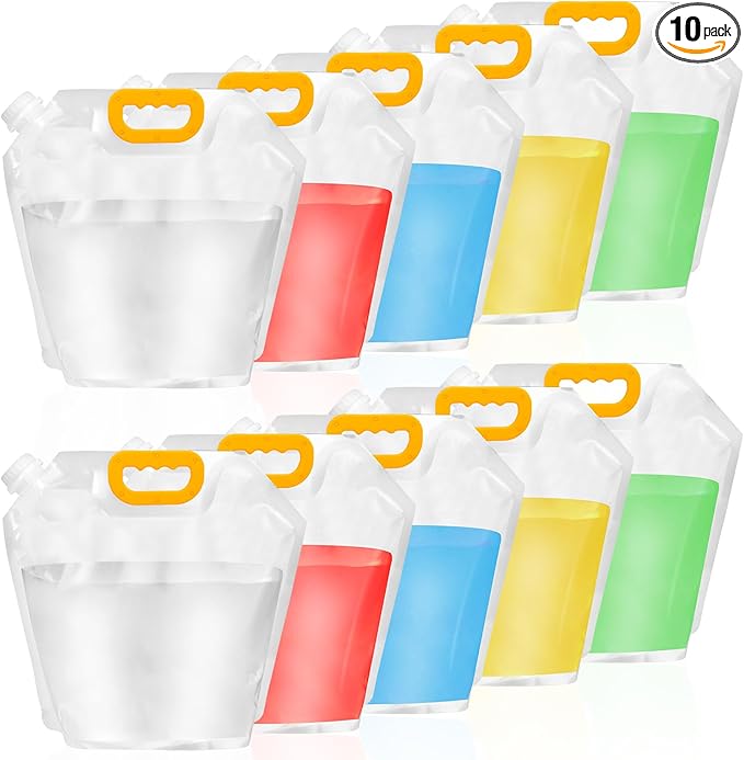 12 Pack Collapsible Water Container Bag 1.3 Gallon Emergency Foldable Water by Aemygo