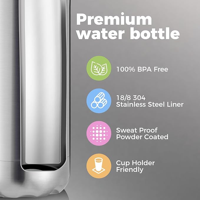Volhoply 17oz Stainless Steel Water Bottles Bulk, Leakproof Insulated Metal - Image 4