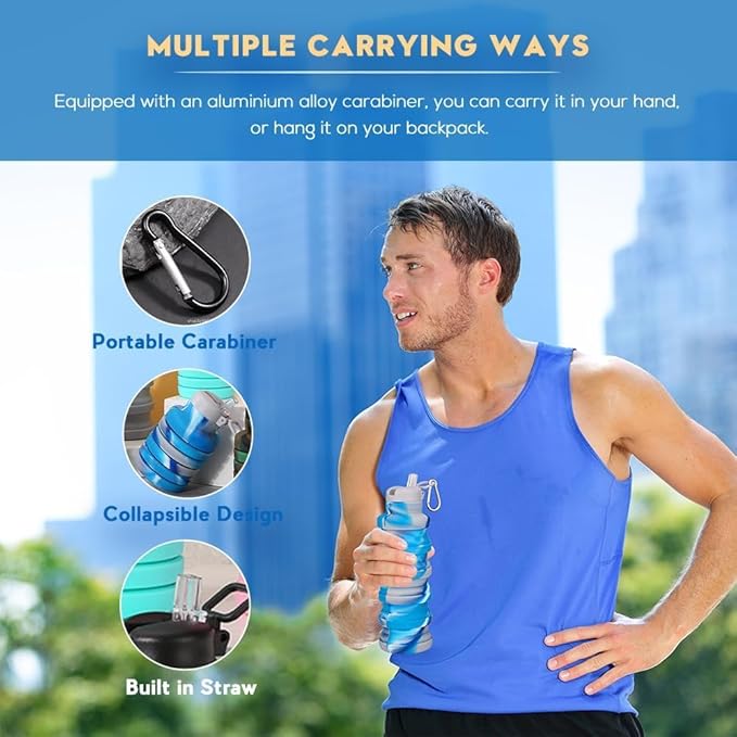 Collapsible water bottles 2 Pack - Image 7