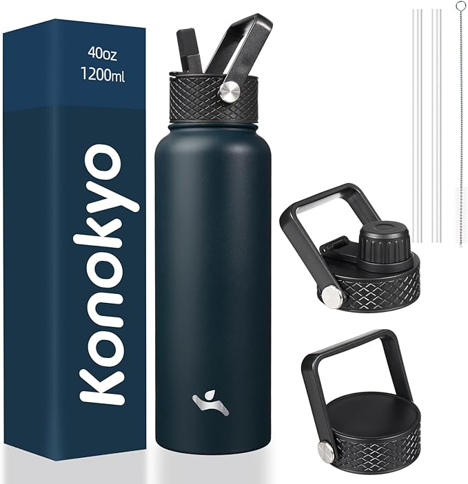 Konokyo 40oz Insulated Water Bottle Stainless Steel Sport Bottles by Konokyo