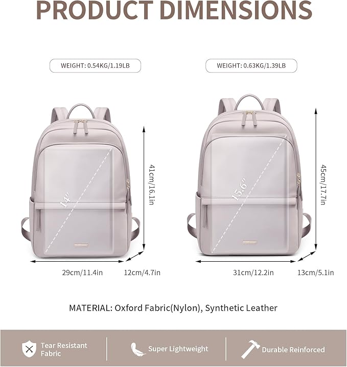 GOLF SUPAGS Laptop Backpack for Women Slim Computer Bag Work Travel College - Image 4
