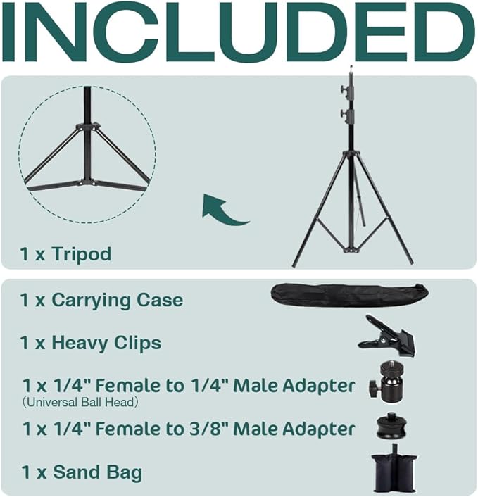 Kate Heavy Duty Light Stand for Photography, 8.5ft High Stable Photo Video - Image 2