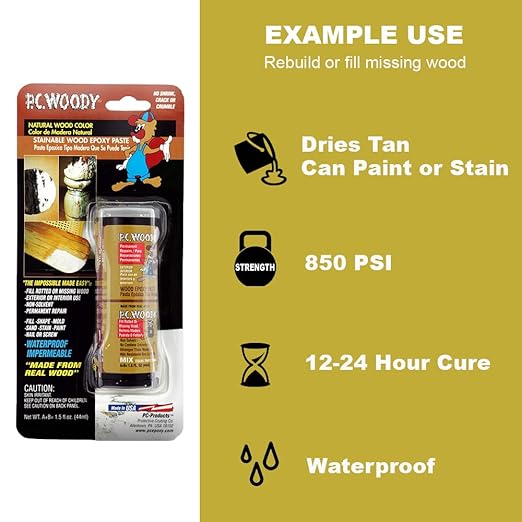 PC-Products PC-Woody Wood Repair Epoxy Paste, Two-Part 12 oz, and PC-Petrifier - Image 5