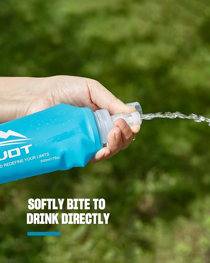 Zelvot 2 Pack Running Vest Soft Flask, BPA-Free 500ml Collapsible Water Bottle - Image 2