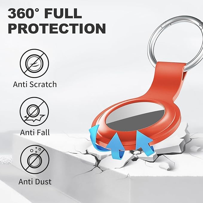 Linsaner Case for AirTag 2nd Gen & 1st Gen, Silicone Holder Keychain Key Ring - Image 3