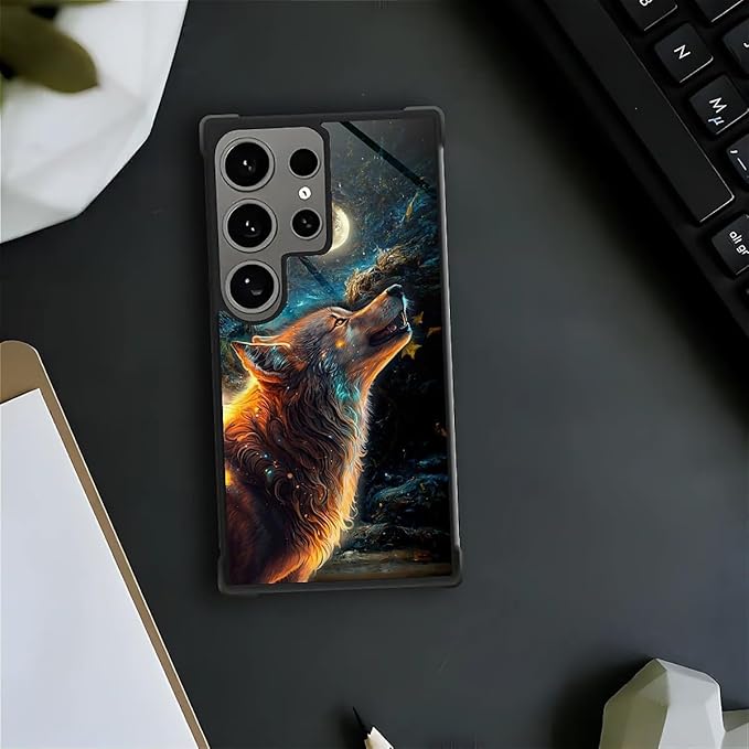 for Samsung Galaxy S24 Ultra Case, Star Cave Hungry Wolf Pattern Graphic Design - Image 7