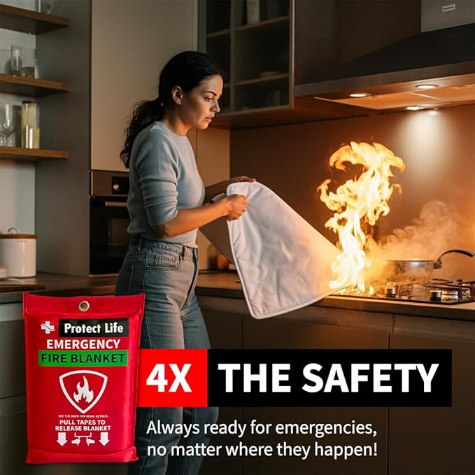 Protect Life Saving Emergency Fire Blankets 4 Pack - Image 2