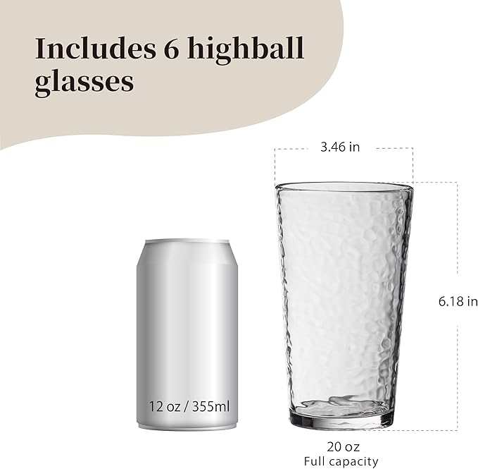 KLIFA- NICE- 20 ounce, Acrylic Highball Drinking Glasses, Stackable Plastic - Image 2