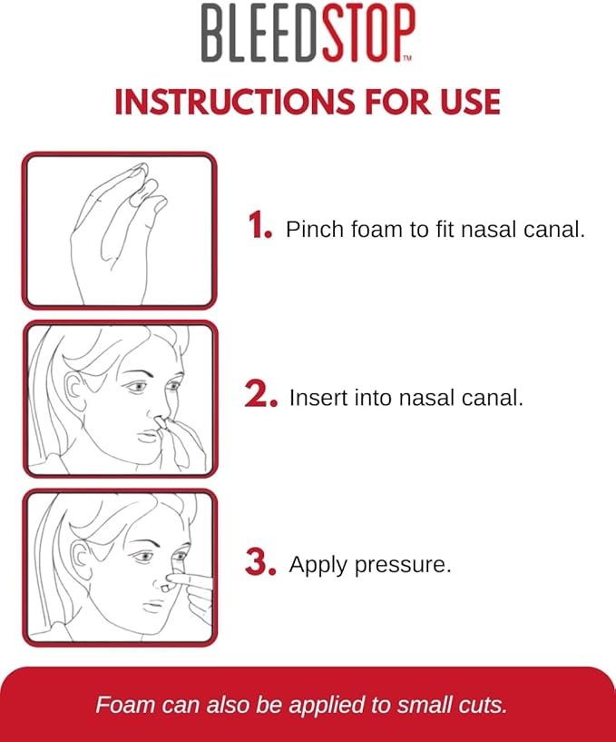 BleedStop™ Nosebleed Strips – Fast Acting Blood Coagulant Foam Inserts – Helps - Image 3