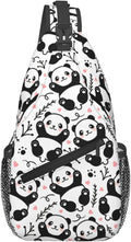 Cute Panda Sling Bag For Women Men Funny Backpack Crossbody Shoulder Bag Sling by Unknown