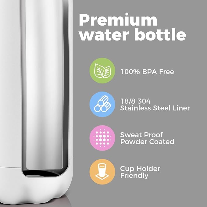 Volhoply 17oz Insulated Stainless Steel Water Bottle, Double Wall Vacuum Flask - Image 4