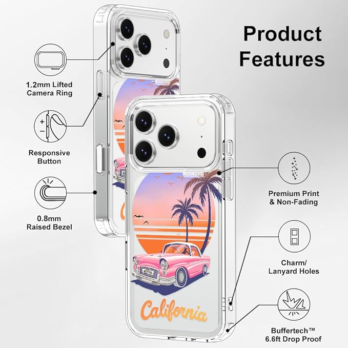 MOSNOVO for iPhone 17 Pro Case, Shockproof Military-Grade Protection 6.6ft Drop - Image 7
