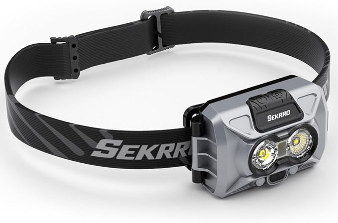 Sekrro F8 Headlamp Rechargeable, 800 Lumen Super Bright LED Head Lamp, IP67 by Sekrro