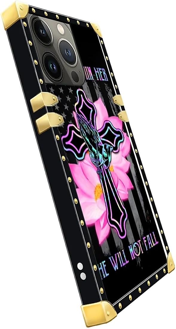 Compatible with iPhone 14 Pro Case, Praying Cross Hands Luxury Golden Decoration - Image 4