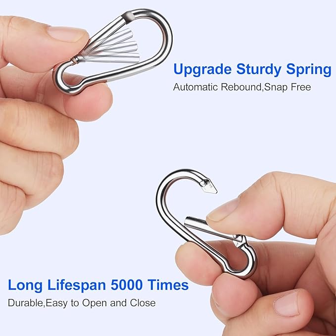 24 PCS M5 Mini Spring Carabiners, 1.97 Inch Galvanized Steel Hooks - Image 4
