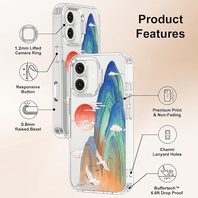 MOSNOVO for iPhone 16 Case, Shockproof Military-Grade Protection 6.6ft Drop - Image 6