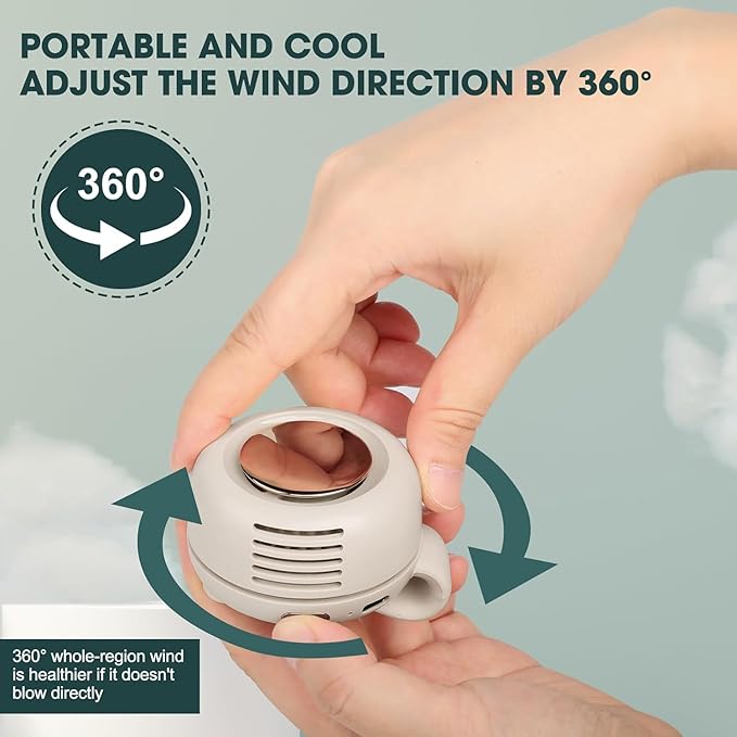 Portable Silent Mini Bladeless Fan Clip On, Small Clip Fan, Adjustable 3 Speeds - Image 4