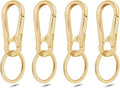 4Pack Small Keychain Rings, Metal Key Carabiner Clip, Mini EDC Key Ring Chain by CooBigo