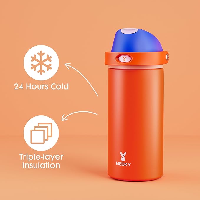 18 oz Insulated Water Bottle for Kids: Meoky Metal Water Bottle - Image 3