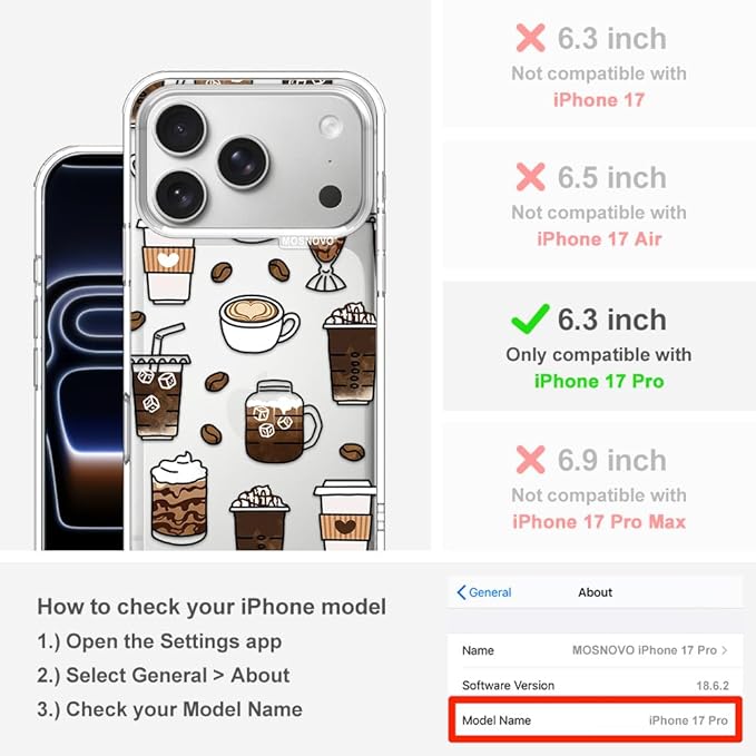 MOSNOVO for iPhone 17 Pro Case | Military Grade 6.6ft Drop Tested | Camera - Image 2