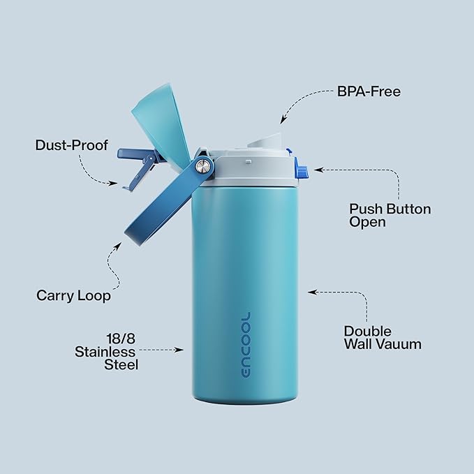 Insulated Water Bottle with Straw - Image 4