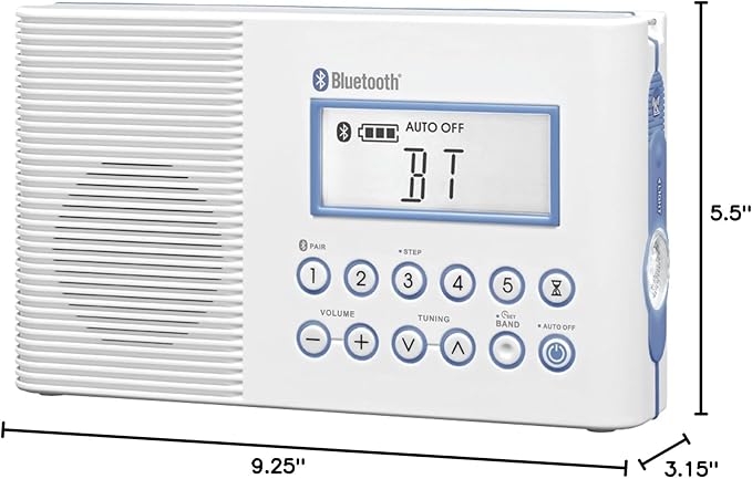 Sangean H202 AM/FM Weather Alert Waterproof Shower Radio - Image 8