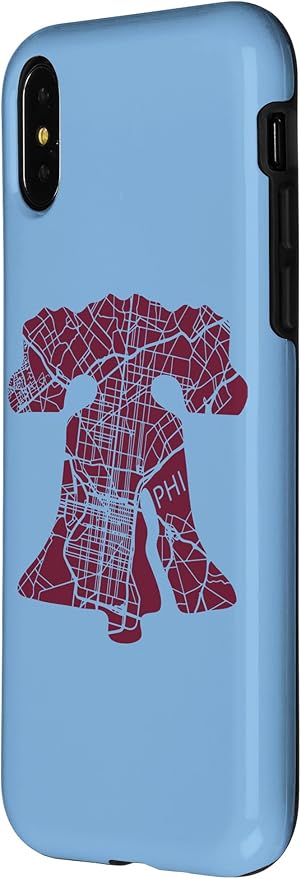 Philadelphia Street Map Liberty Bell Vintage Maroon Philly Case - Image 2