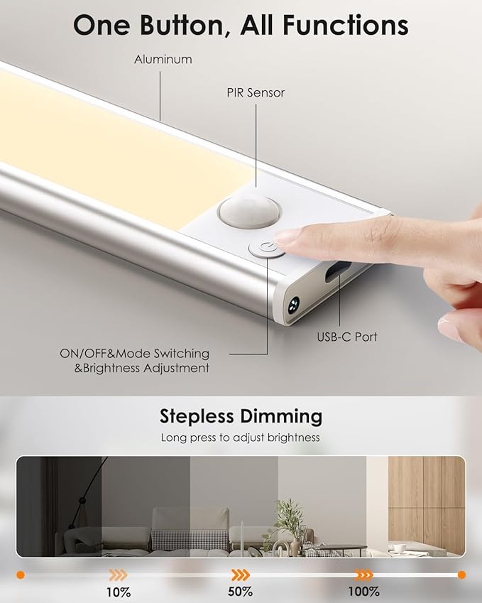 5 Pack Under Cabinet Lights, Rechargeable Under Cabinet Lighting Wireless - Image 4