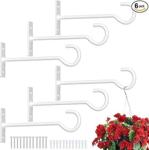 6Pack Plant Hook for Hanging Plant Bracket 6inch Metal Plant Hook Decorative by QTJUST