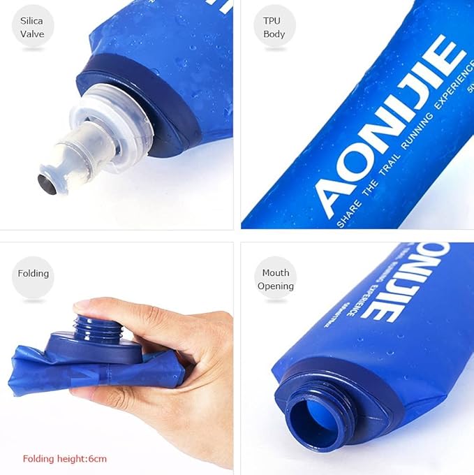 AONIJIE 2 Pack 250ML Collapsible TPU Soft Flask - Image 3