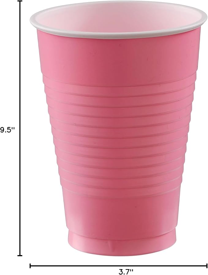 New Pink Plastic Cups - 12 oz. - Versatile Drinkware - Image 5