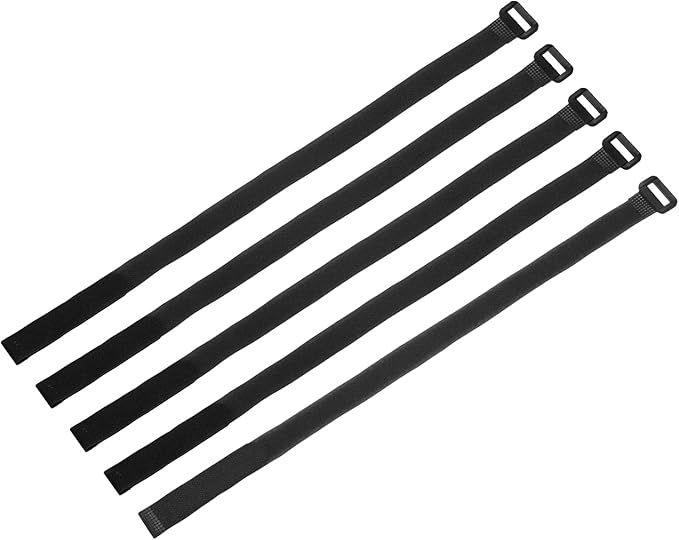 MECCANIXITY 5Pcs Reusable Battery Tie Down Straps, 0.8x20" Black Nylon by MECCANIXITY