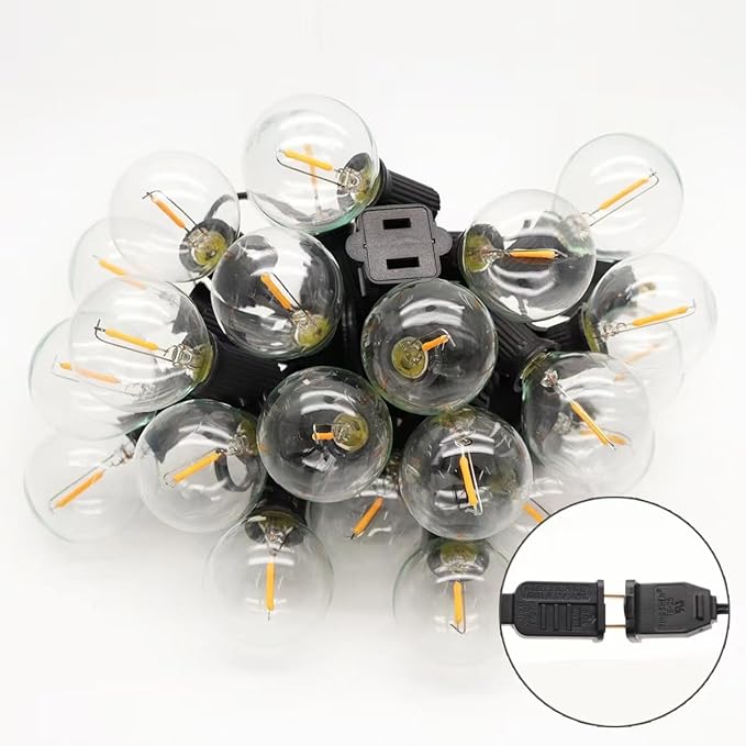 Outdoor String Light 50FT Patio Black - Image 4
