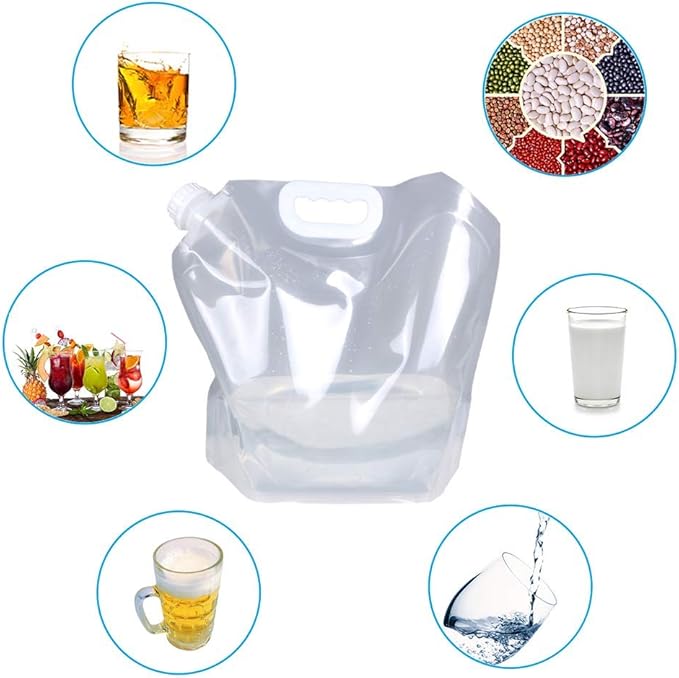 Soddeph Collapsible Water Container Bag, BPA Free Food Grade Clear Plastic - Image 7