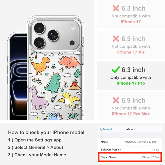 MOSNOVO for iPhone 17 Pro Case | Military Grade 6.6ft Drop Tested | Camera - Image 2