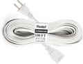 100 FT White Extension Cord, 2 Prong Extension Cord 18AWG SPT-2 Flat Cord by Yeatel