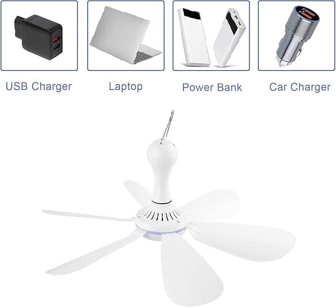 USB Powered Ceiling Fan Portable Canopy Fan - Image 4
