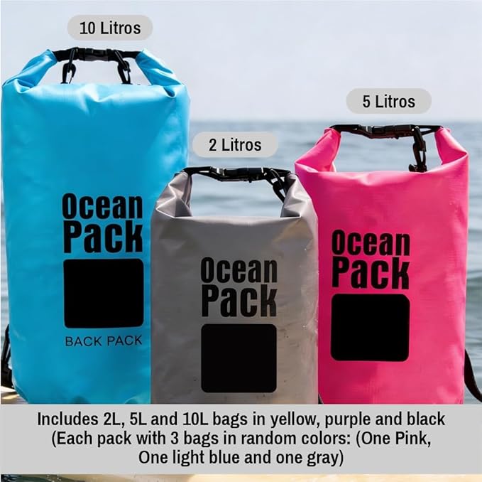 Waterproof Dry Bag Backpack Set of 3 – PVC Roll Top Waterproof Bags - Image 6