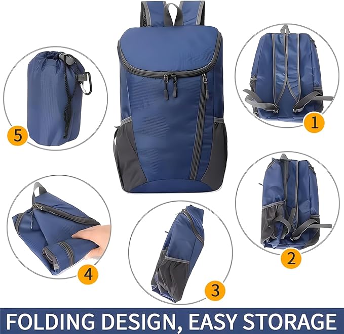 Portable Foldable Backpack Folding Mountaineering Bag, Ultralight Outdoor - Image 4