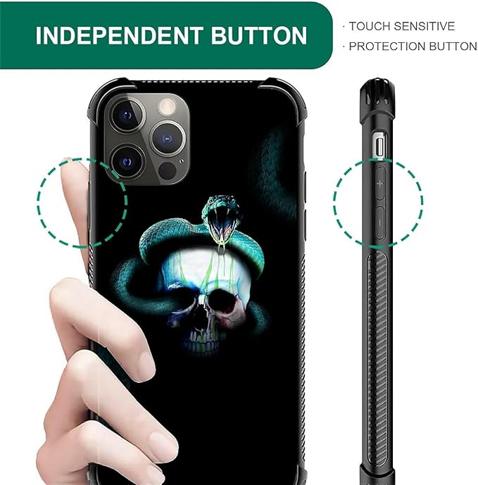 for iPhone 11 Pro Case, Skeleton Winding Snake Pattern Graphic Design Girl Boy - Image 5