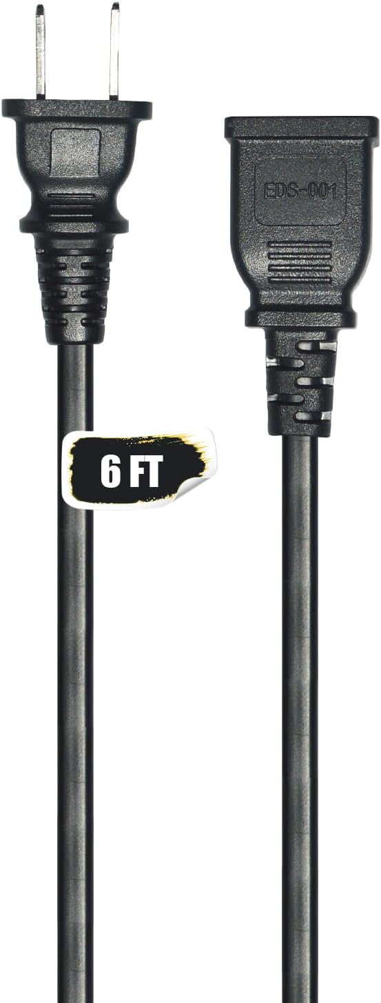 Small Extension Cord 6ft 2 Prong Thin Extension Cord by Jplenty