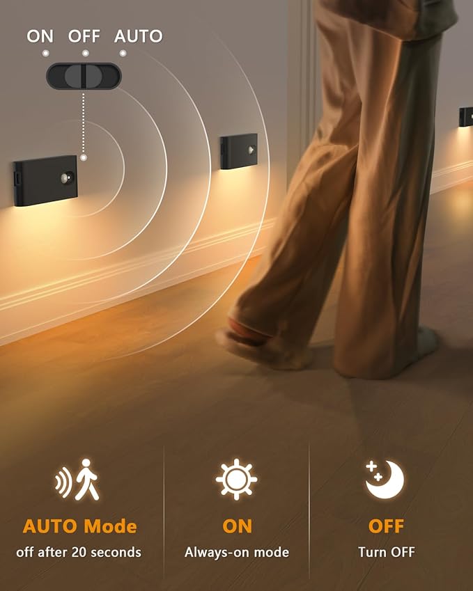 WILLED Motion Sensor Night Lights, Wireless Stair Lights Indoor, Battery - Image 5