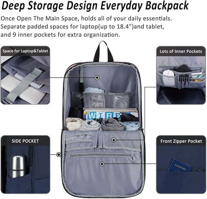 MAXTOP Travel Laptop Backpack Business Anti-theft Backpacks College Bookbag - Image 2