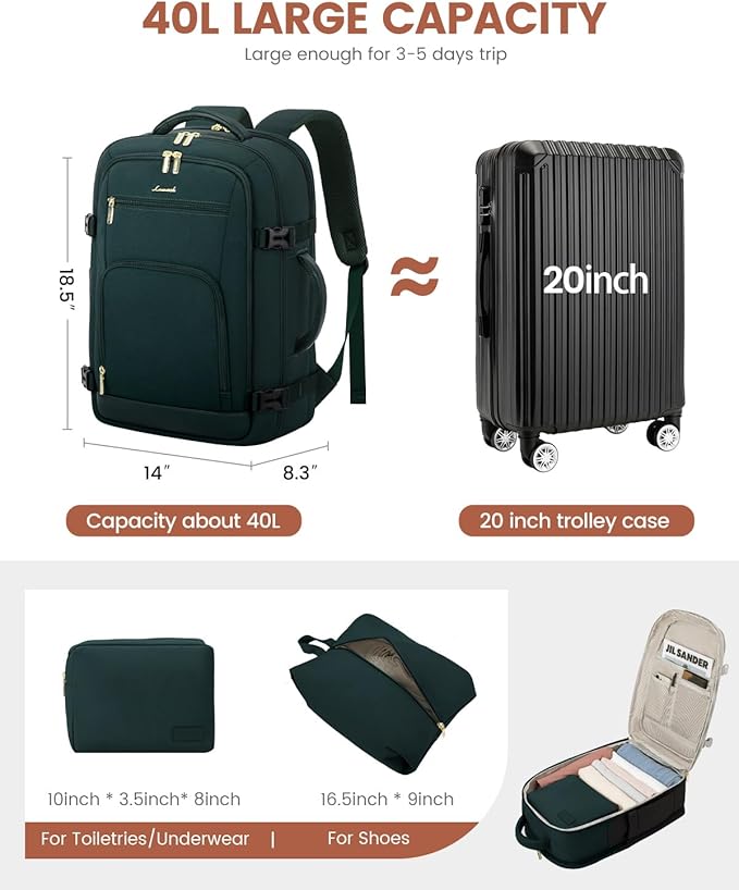 LOVEVOOK Carry On Travel Backpack - Image 4