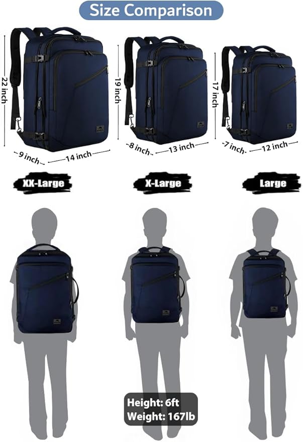 MATEIN Weekender Backpack, Large Capacity Travelling Suitcase Backpack - Image 7