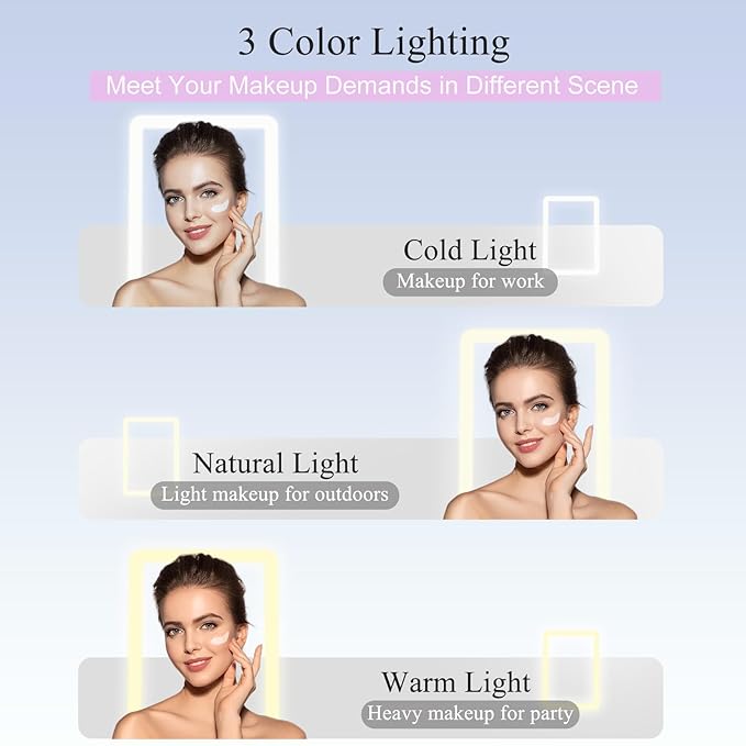 FUNTOUCH Rechargeable Travel Makeup Mirror Lights, Portable 72 Led Lighted - Image 4