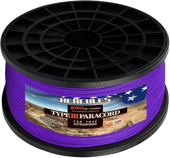 HERCULES Type III Paracord 550 Paracord Rope Parachute Cord, Survival Rope by HERCULES